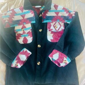 Girls Aztec Patterned Shacket